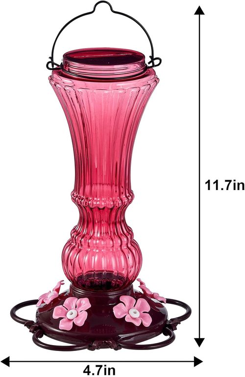 Bereserie Hummingbird Feeder - 2 Pack Outdoor Bee-Proof Design with 5 Flower Ports | 20 oz Capacity