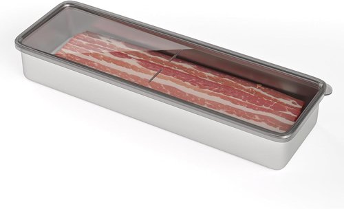 Freshmage Bacon Container - Airtight 304 Stainless Steel Deli Meat Storage | Dishwasher Safe, 1 Pack