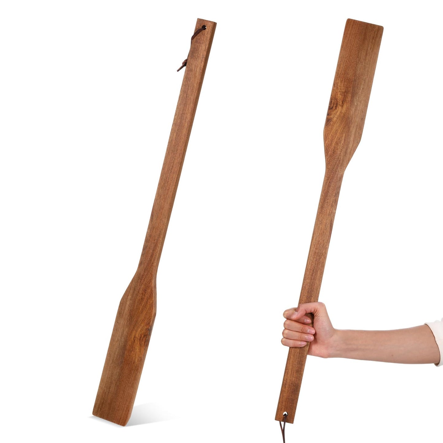 FillTouch 28 Inch Long Wooden Paddle for Cooking Flat Wooden Spatula Crawfish Paddle Stir Mixing Seafood Boil Pot Cooking Spatula for Camping Restaurants(Acacia Wood)