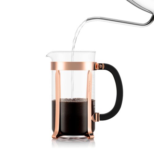 Bodum 34oz Chambord French Press Coffee Maker, High-Heat Borosilicate Glass, Stainless Steel, Copper – Made in Portugal