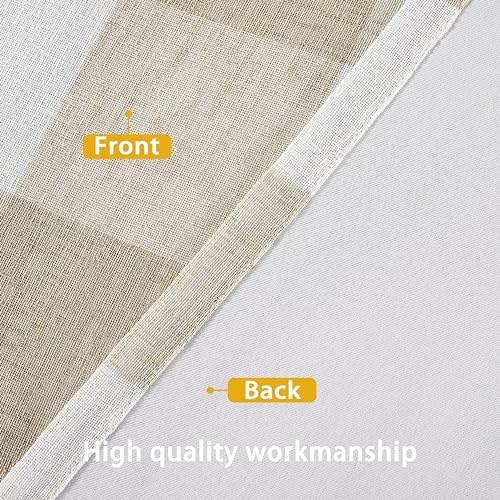 Buffalo Plaid Blackout Curtains 2 Panels W52 x L84 - Taupe Woven Pattern