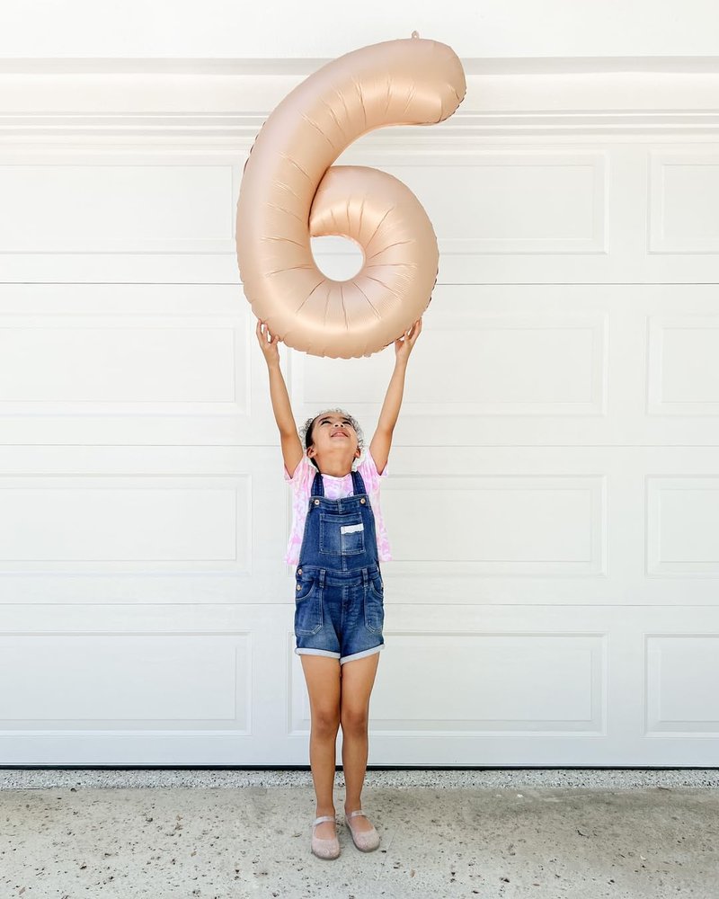 Light Brown 7 Balloon, Tan Number Balloons 40 Inch, 7th Beige Birthday Decorations for Kids Girls Boys, Sandy Brown Party Decoration for Women Men, Khaki Number 7 Balloon