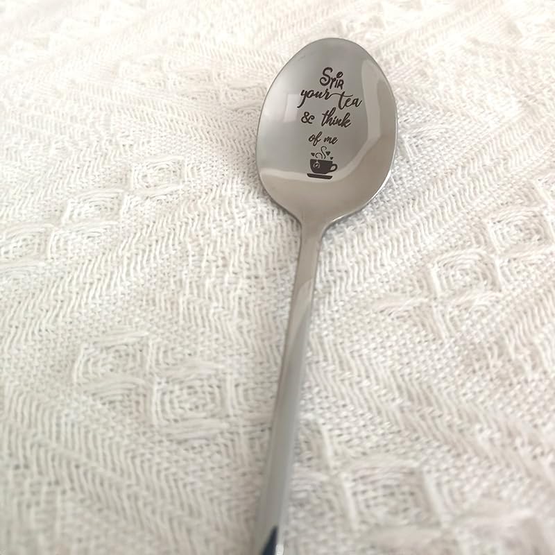 Coffee and Tea Stirring Spoon - 7.5 Inch Stainless Steel Gift for Couples & Tea Lovers