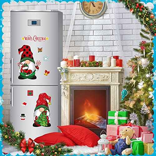 Sratte Christmas Refrigerator Magnets Gnome Fridge Car Garage Door Magnets Stickers Xmas Holiday Christmas Decoration for Home Kitchen Door Car