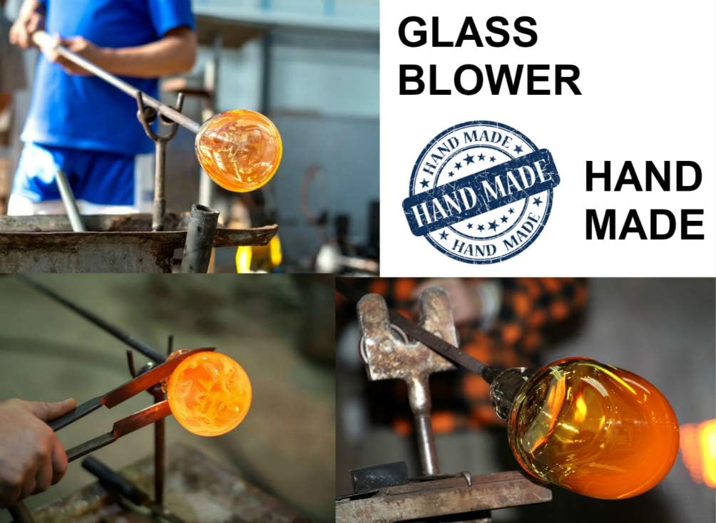 WOSIBO Hummingbird Feeder - Large 32 Ounce Colorful Hand Blown Glass with Ant Moat & Accessories | Red Firework