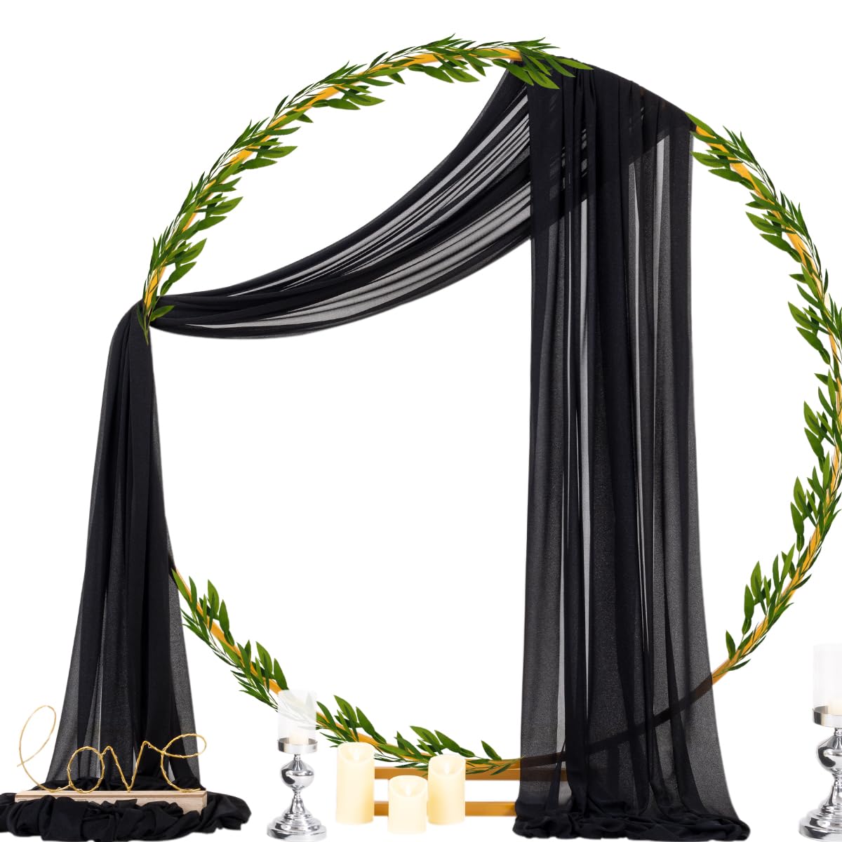 Socomi Wedding Arch Draping Fabric 29" x 20Ft 2 Panels Champagne and Terracotta Sheer Outdoor Curtain Drapes Extra Long for Bridal Baby Shower Birthday Party Decor