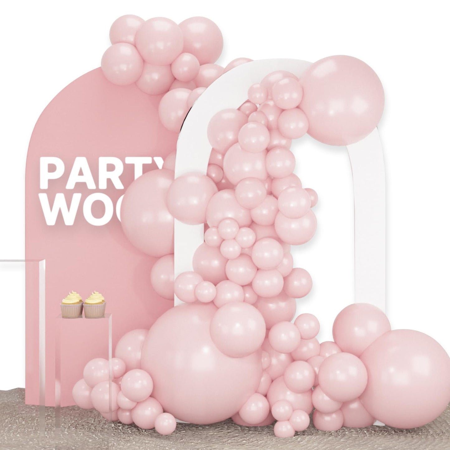 PartyWoo Baby Pink Balloons 100pcs Different Sizes of 36 18 12 10 5 Inch Pastel Light Pale Pink Balloon Arch Kit for Baby Shower Gender Reveal Wedding Princess Birthday Party Decorations Pink-Q18