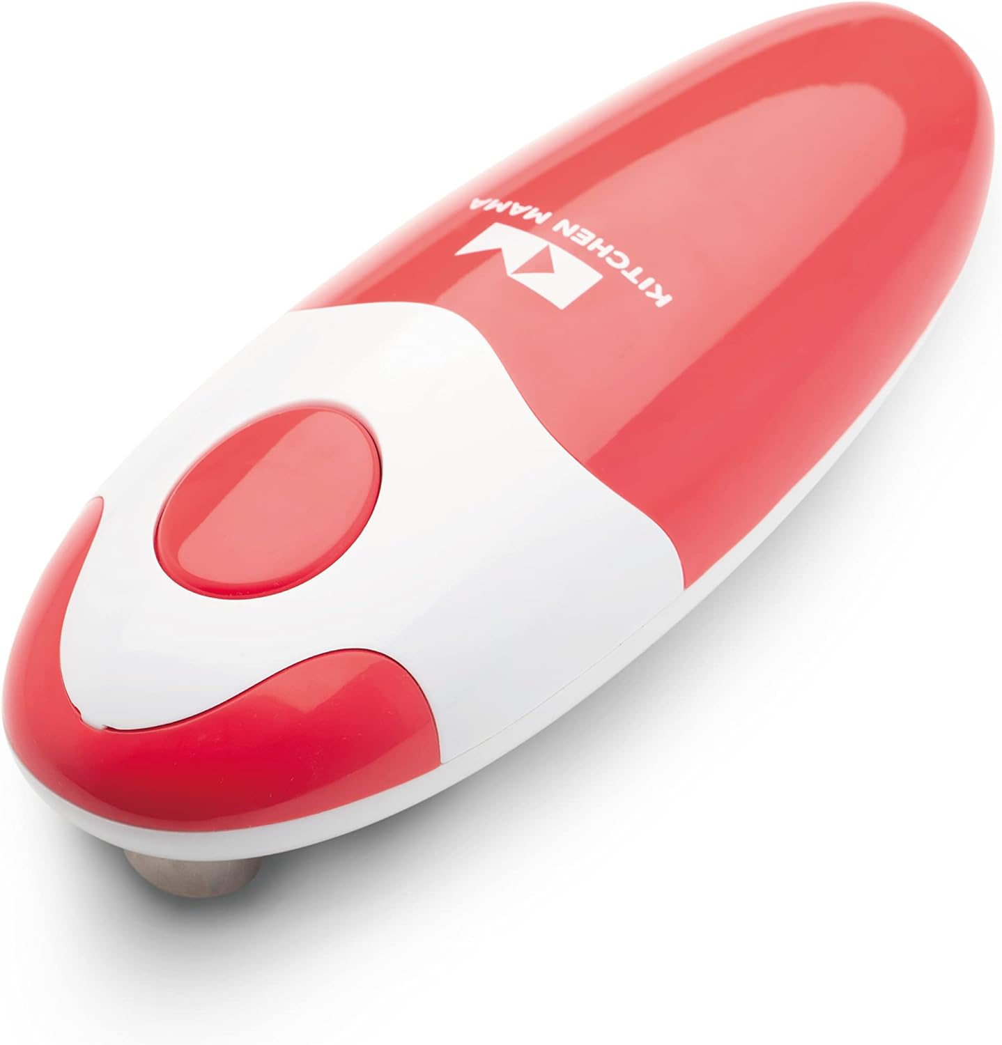 Kitchen Mama Electric Can Opener - Automatic Hands-Free Operation with Smooth Edge | Battery Operated (Red)