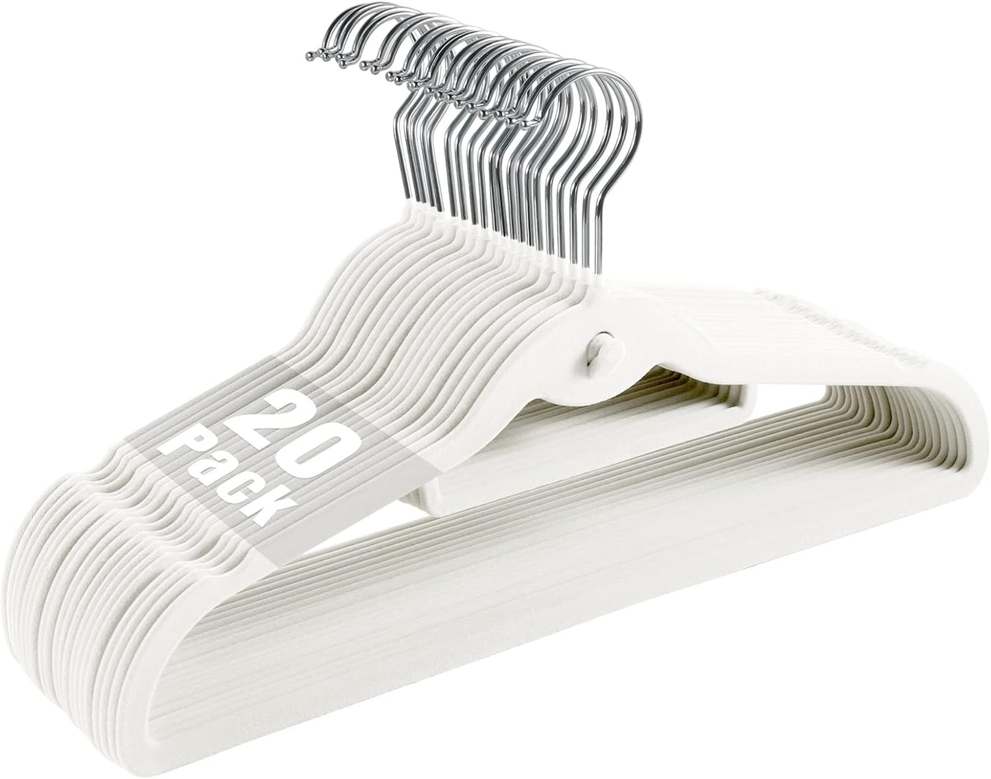 Velvet Slim Non-Slip Hangers by [Brand Name] - 20 Pack Space-Saving Design with 360° Swivel Hook