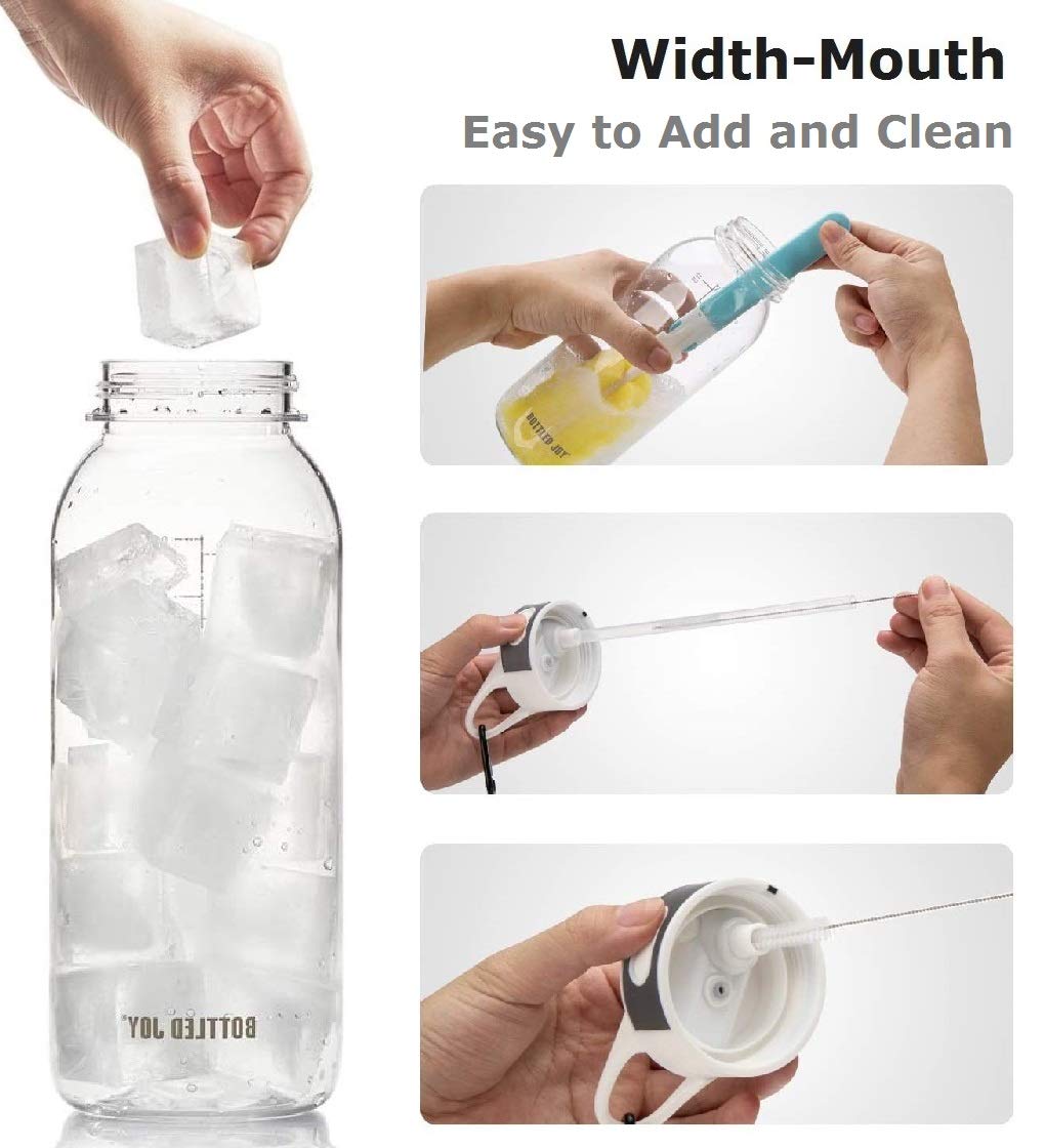 Water Bottle BPA-Free 32oz Water Bottles with Straw Lid Leakproof Tritan Water Jugs Dishwasher Safe Drinking for Home Fitness Outdoor Hiking Workouts