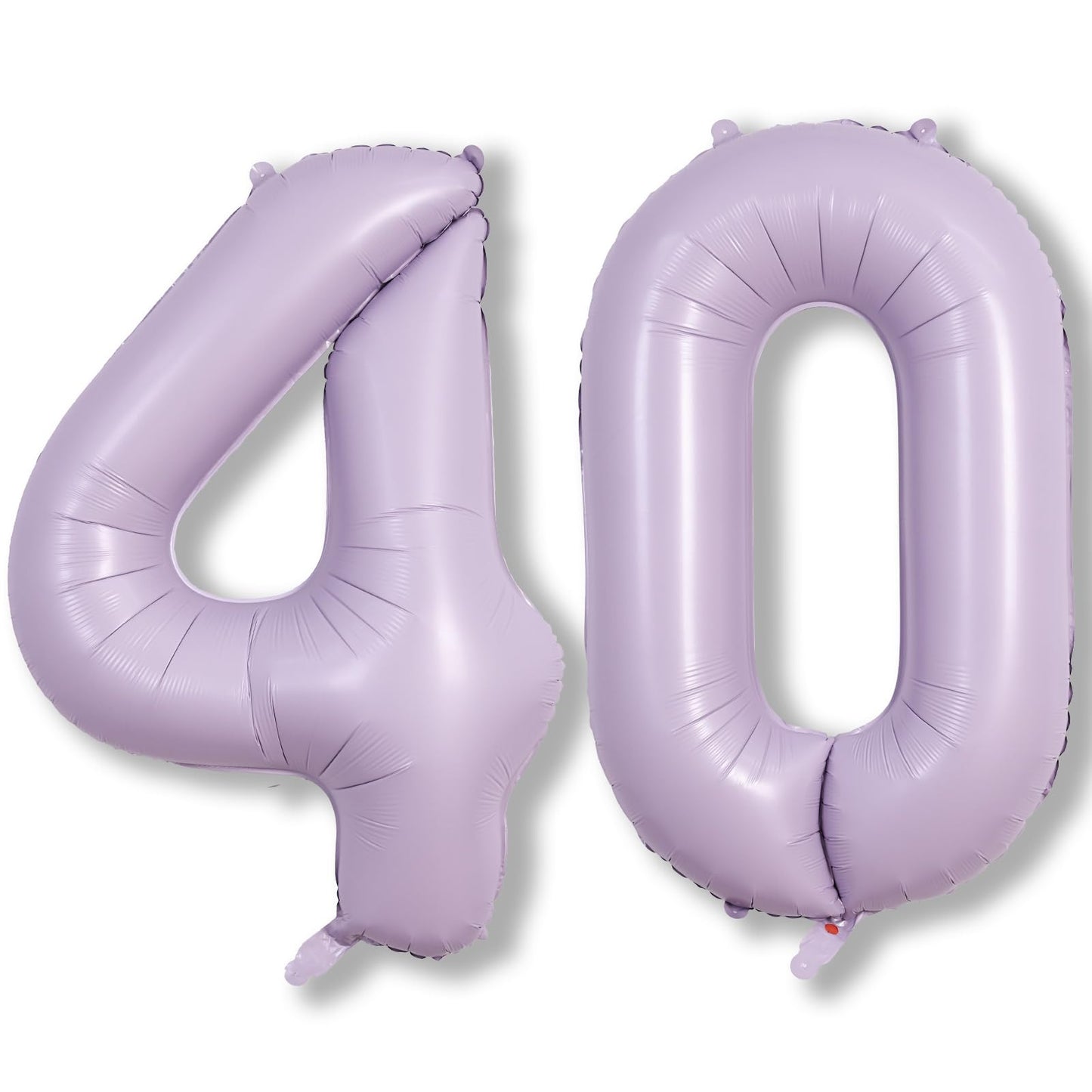 Light Purple Number 40 Birthday Balloons, 40 Inch Large Pastel Dusty Purple Mylar Foil Number 4 & 0 Balloons for Women, 40th Birthday Balloons for 40 Year Old Anniversary Party Decorations Supplies