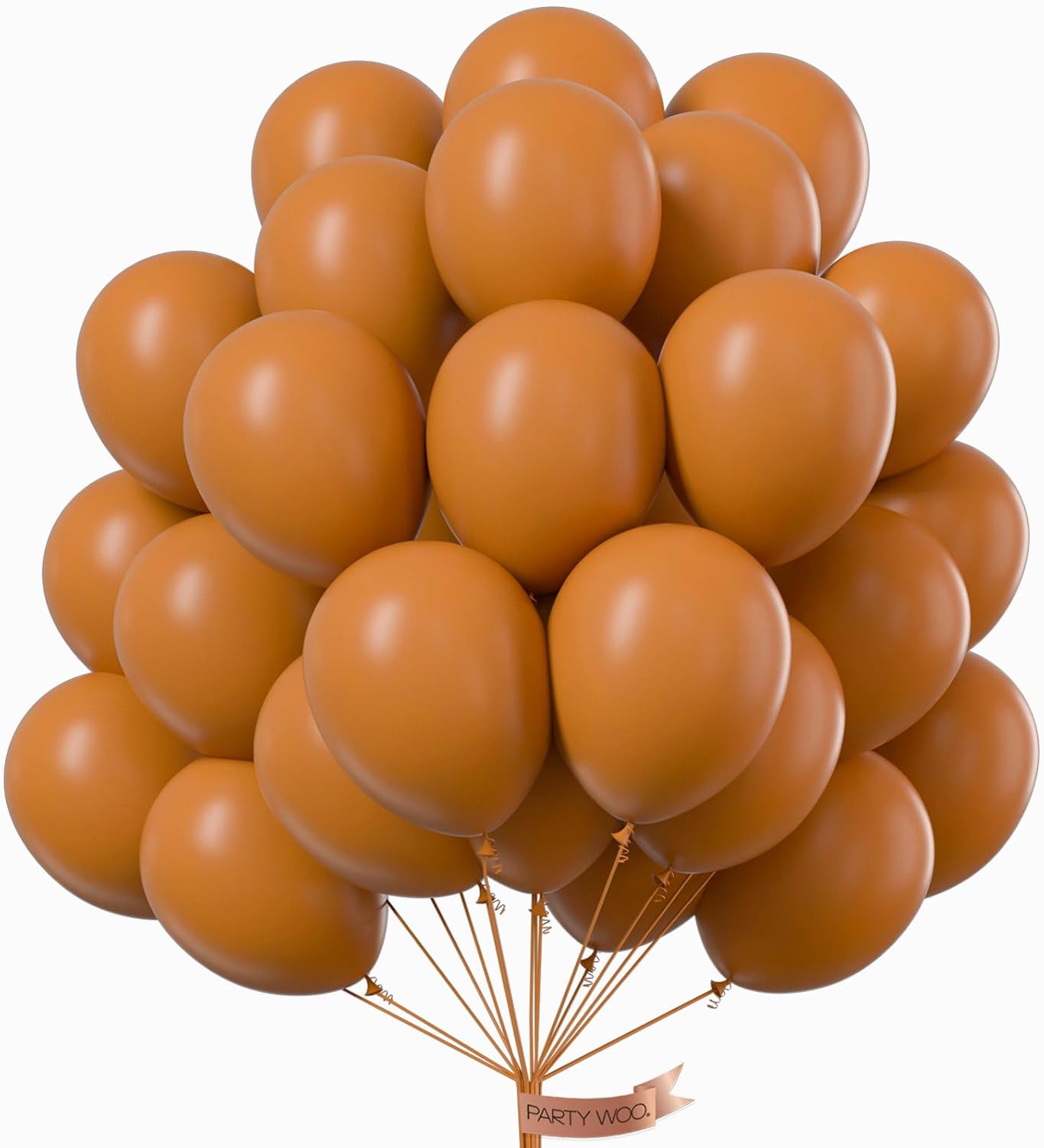 PartyWoo 12-Inch Tan Balloons - 100 Pcs Boho Neutral Latex for Graduation, Birthday & Baby Showers