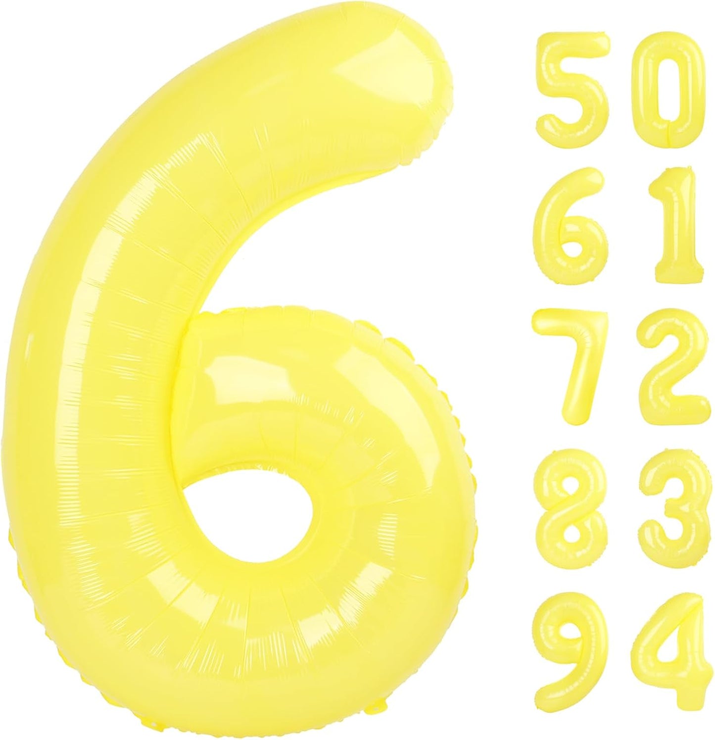 Yellow 6 Balloon - 40 Inch Number Balloon for 6th Birthday Decorations | Vibrant Party Supplies