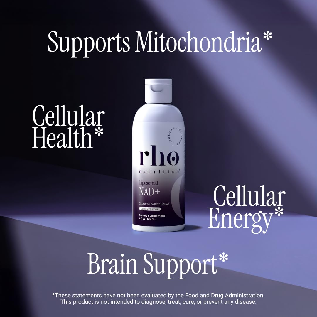 Rho Nutrition Liposomal NAD+ – Liquid Supplement Designed to Help Support Absorption – Active Form of NAD+ Helps Support Normal Cellular Health, Healthy Aging, Energy Metabolism and Overall Vitality