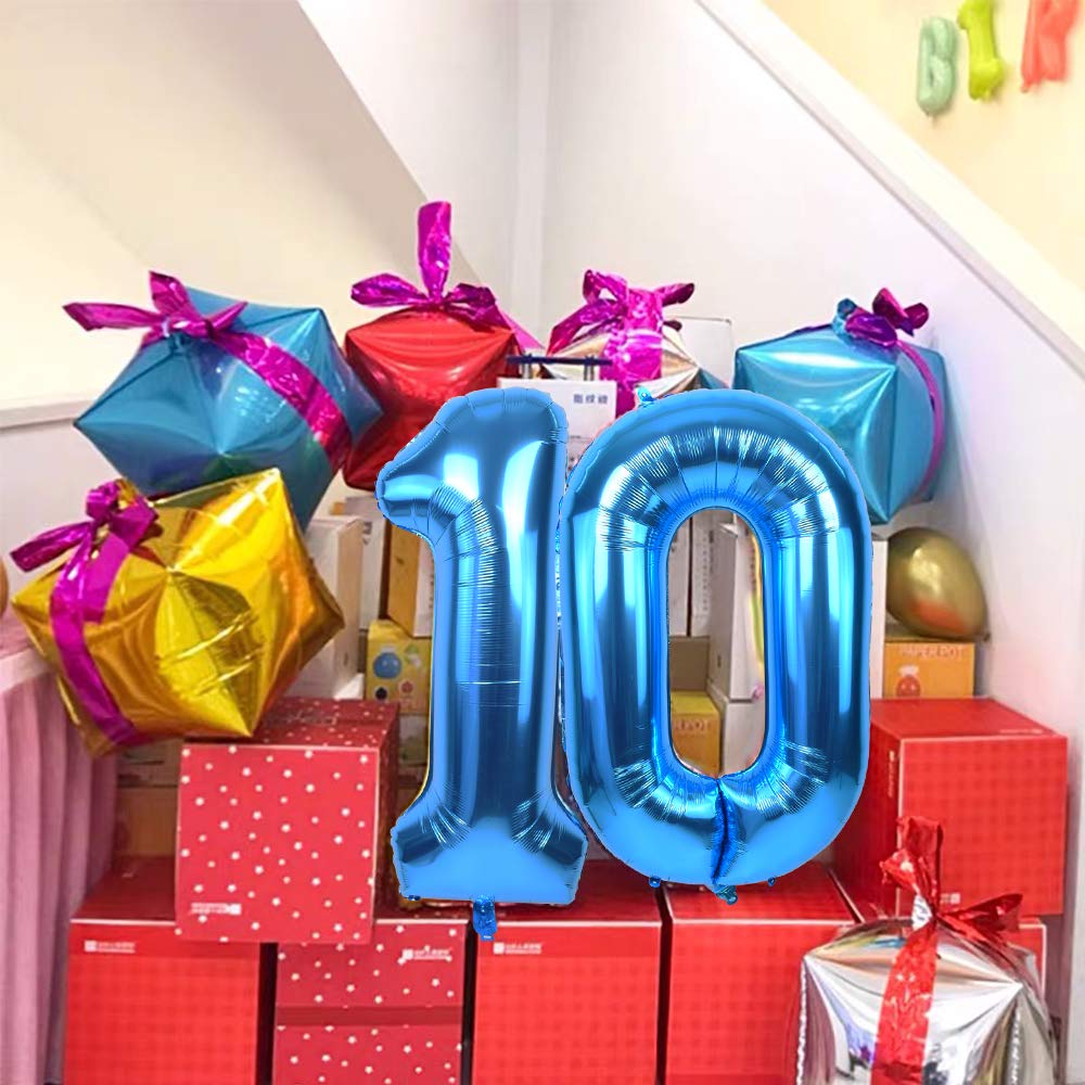 TONIFUL 40 Inch Blue Large Numbers Balloon 0-9 Foil Mylar Big Number 1 Balloon Digital 1 for 2026 Graduation New Year Eve Birthday Party,Wedding, Bridal Shower Engagement Photo Shoot, Anniversary