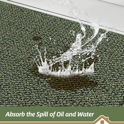 Kitchen Rugs Non-Slip 24x36 Inch Green Floor Mat - Absorbent & Durable