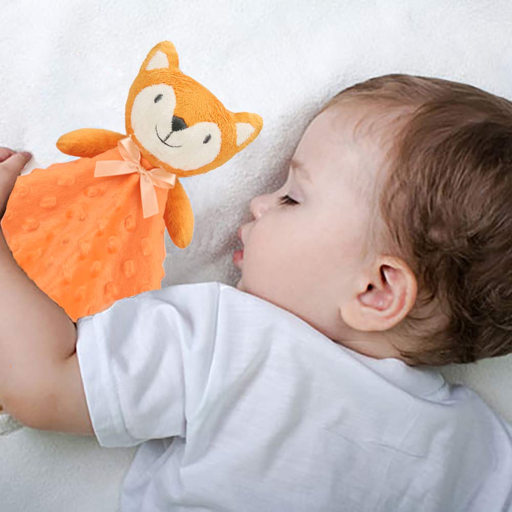 Pro Goleem Fox Security Blanket - Soft Orange Baby Lovey | Unisex Snuggle Toy for Newborns & Toddlers (16 Inch)