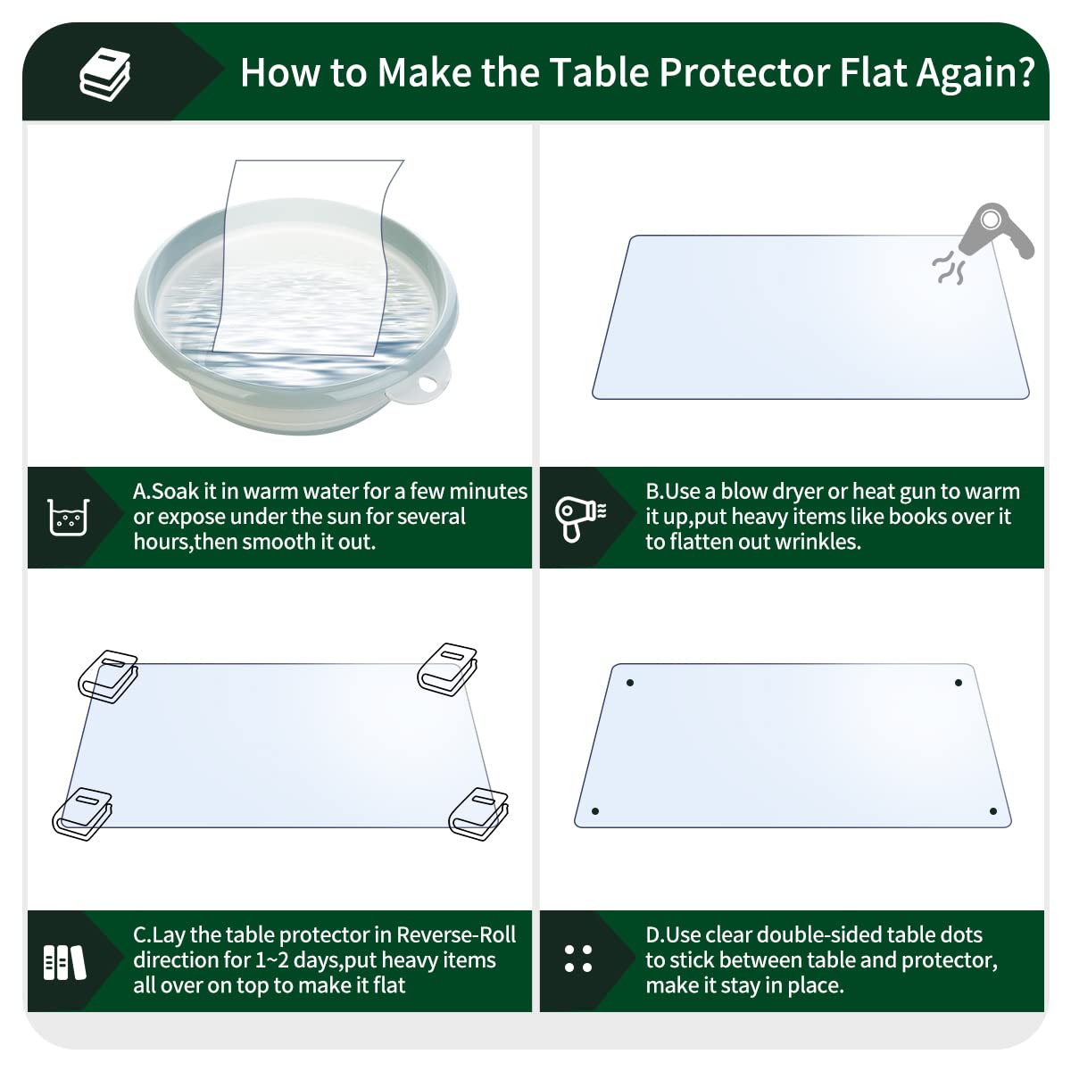 Wipeable Multi-Size Clear Plastic Tablecloth Waterproof Crystal Vinyl PVC Rectangle Dining Coffee Table Mat Pad Wood Glass Marble Furniture Screen Protector PVC Cover Mat Polyester 36x72"6ft Heatproof