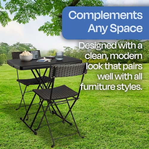 Lavish Home Indoor & Outdoor Portable Folding Table, Black, 2.5ft