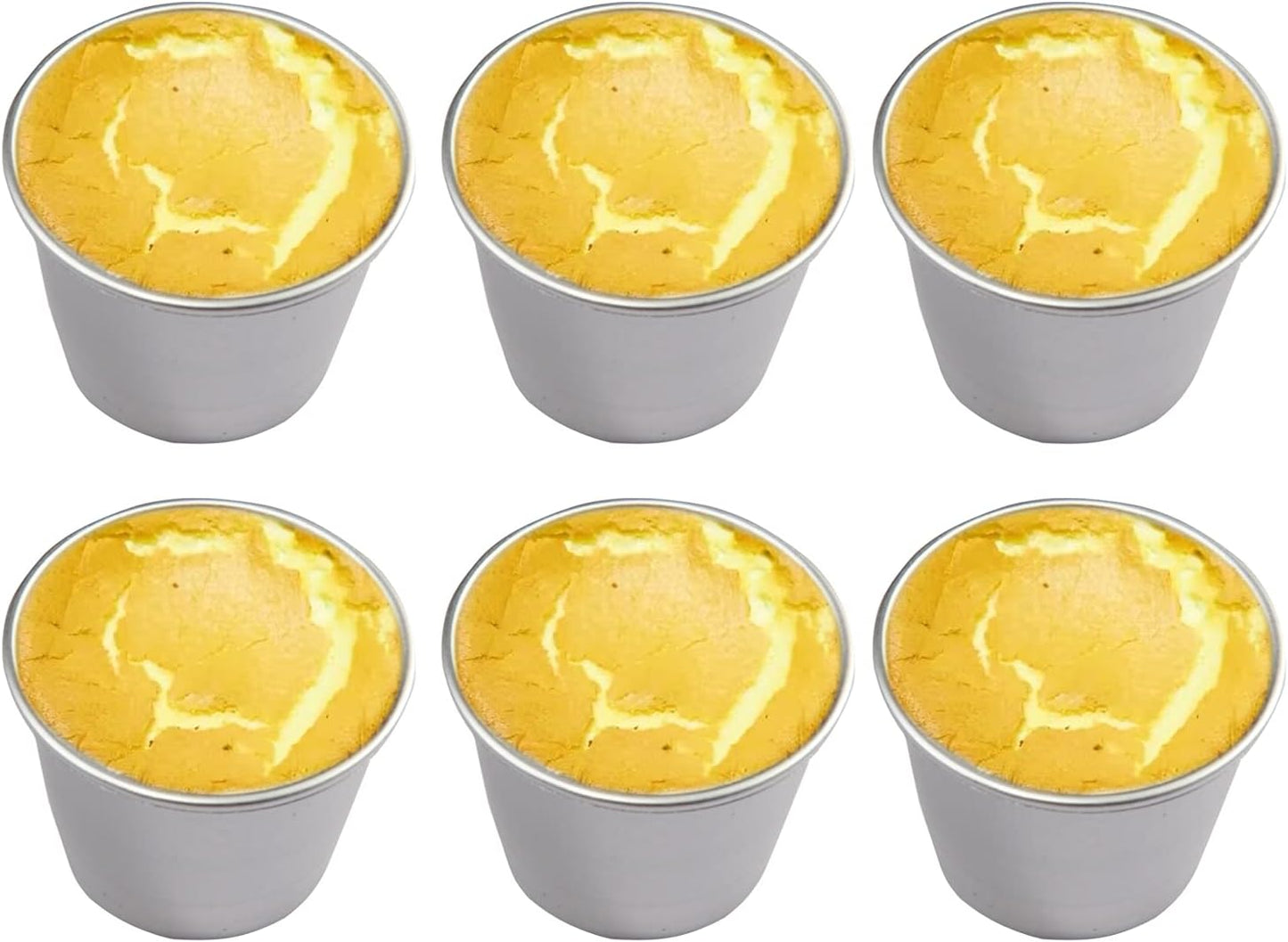 Set of 6 Nonstick Tumblers by [Brand Name] - Perfect for Chocolate Molten Cakes, Pudding, and Soufflés | 3-Inch Ramekins