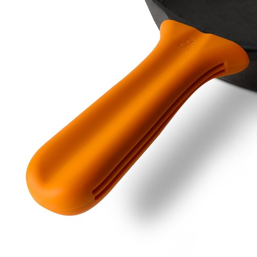 Greater Goods Silicone Handle Cover Designed for Greater Goods Cast Iron Skillet and Griddle, Pumpkin Orange