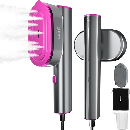 Skiennix Travel Steamer | 2-in-1 Handheld Garment Steamer & Iron | Fast 15s Heat-Up, 1200W, Rose Red