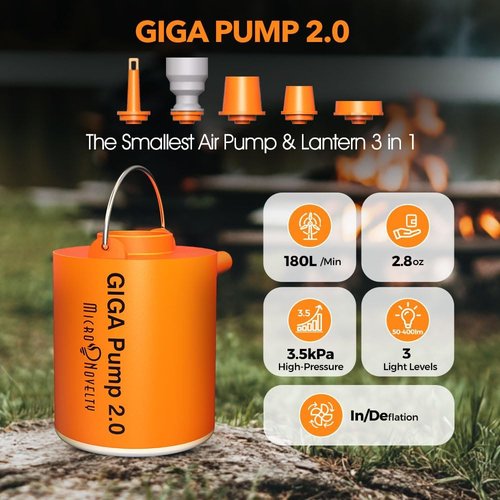 GIGA PUMP Portable Air Pump - Ultra-Light 2.8oz Rechargeable Mini Pump for Inflatables | Ideal for Air Mattresses, Pool Floats & Vacuum Bags