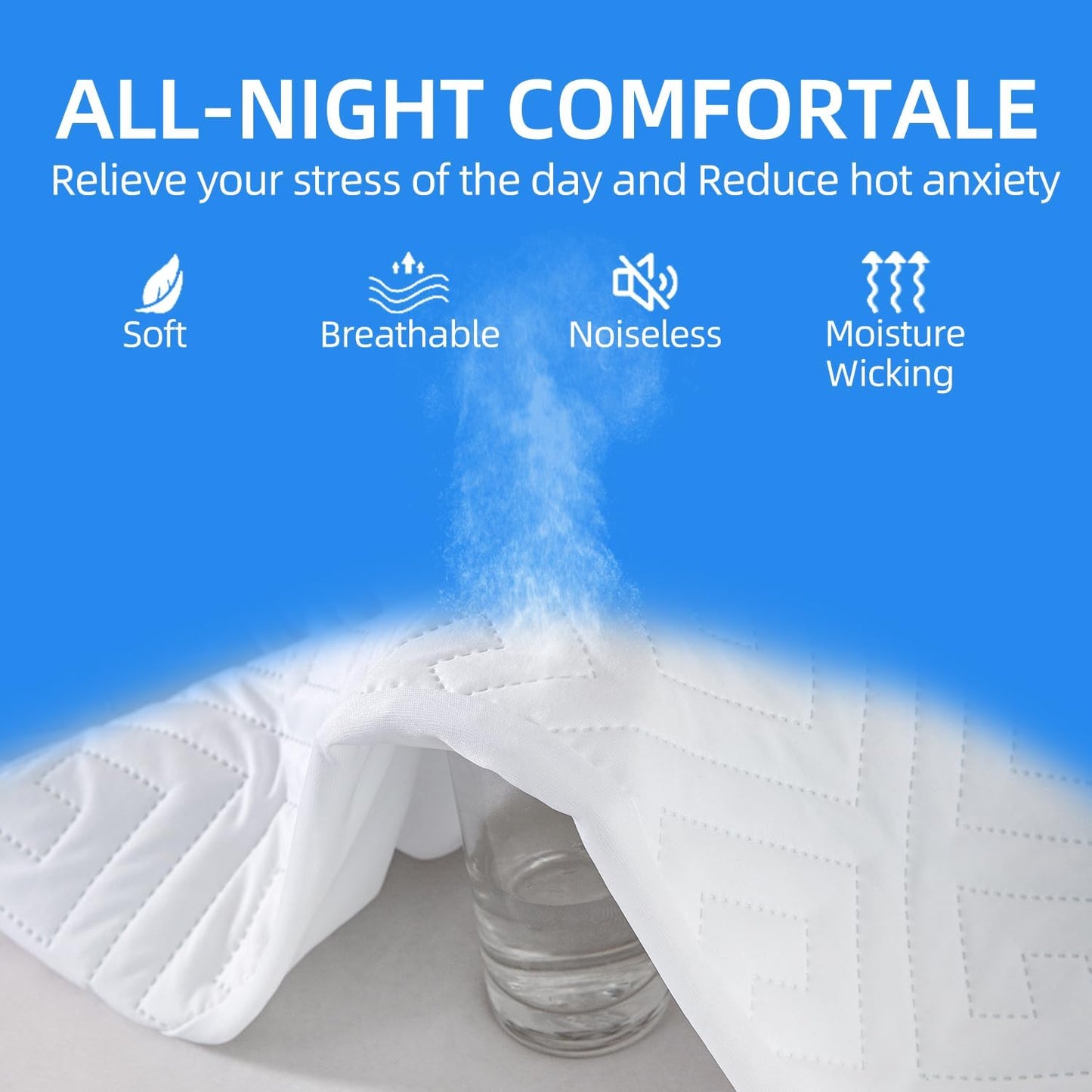 Skiennix Waterproof Mattress Protector - Ultra-Soft Quilted Twin Size Cover | 6"-18" Deep Pocket, Noiseless & Breathable