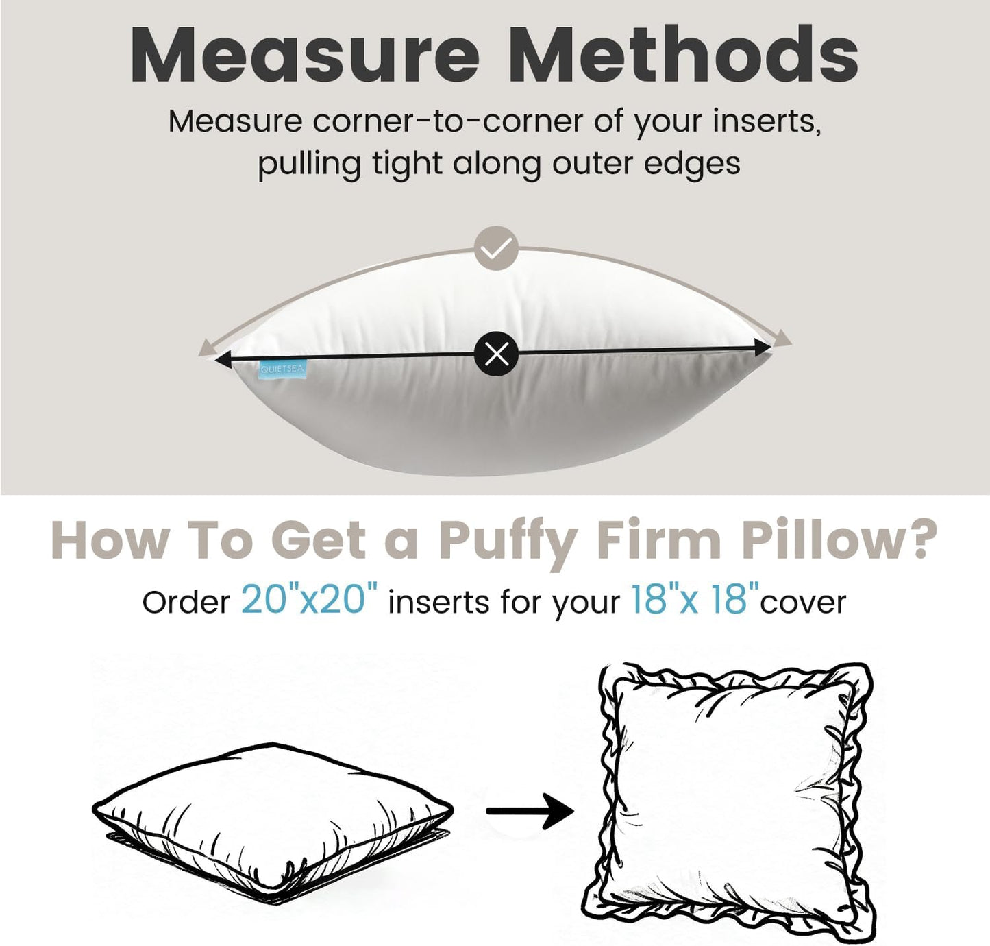 QUIETSEA 12x20 Pillow Inserts - Pack of 2 Fluffy Soft Lumbar Throw Pillows for Couch & Bed