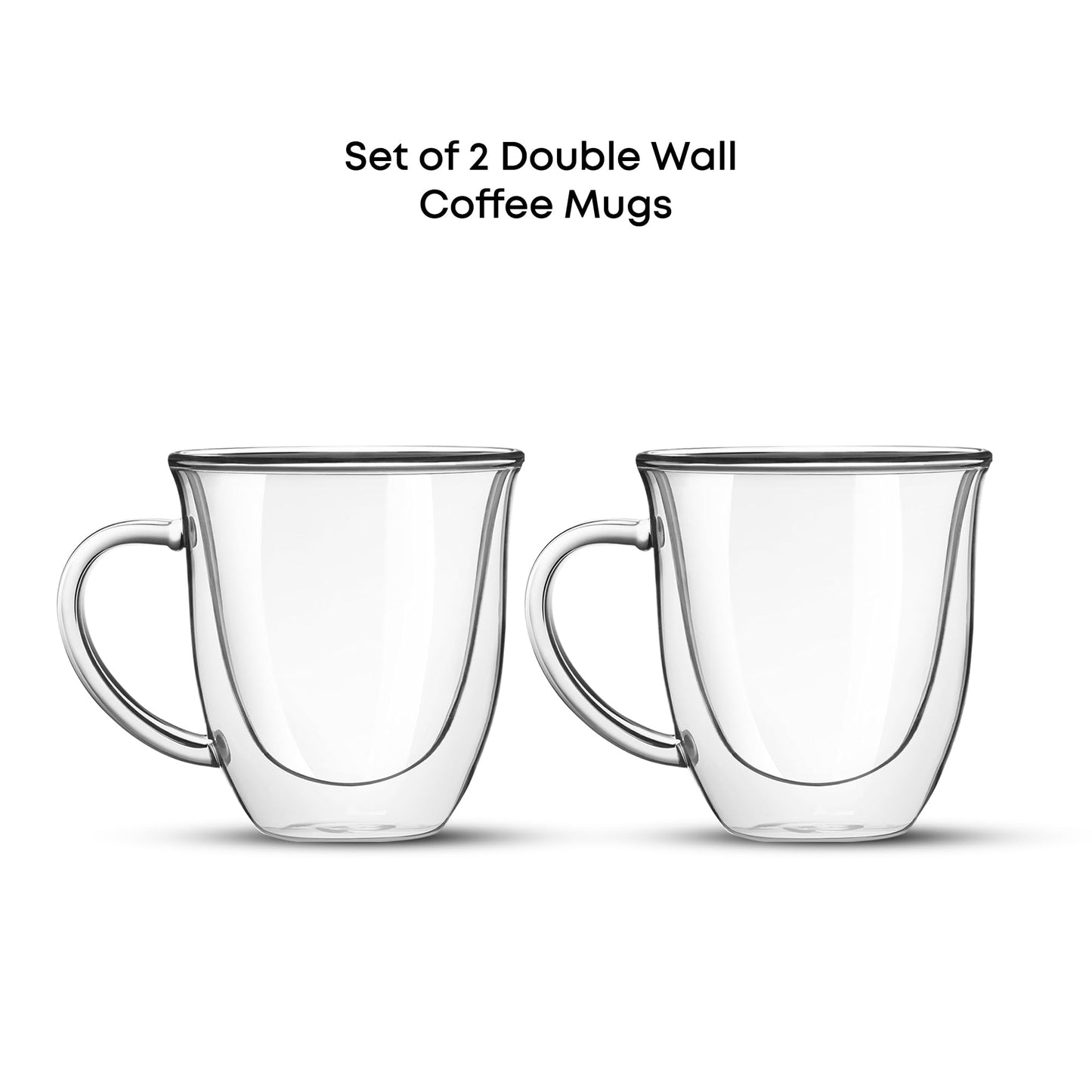 JoyJolt Serene Double Walled Insulated Glasses Coffee Mug (Set of 2) 7.4 Ounces