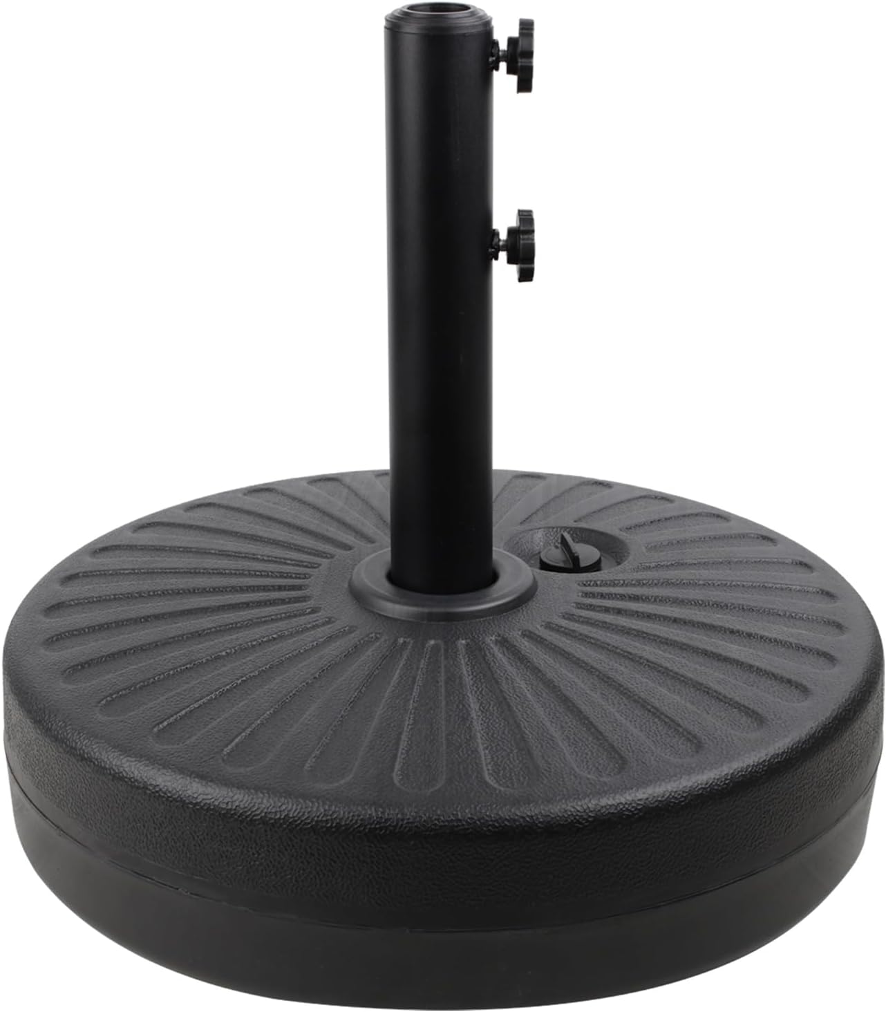 Roixeeds 50LBS Heavy Duty Round Umbrella Base - Water-Filled Steel Holder for Outdoor Use | Black Stripes
