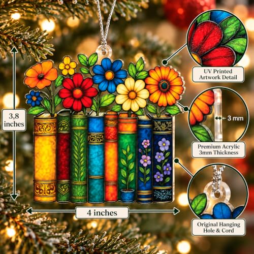 Book Lovers Gifts for Women 2026 - Christmas Ornament Bookish Readers