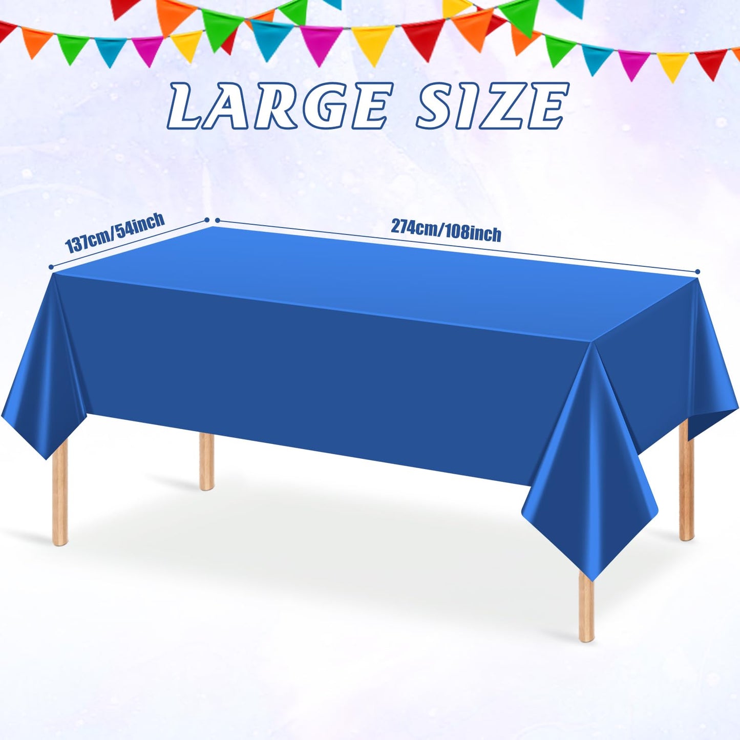YIDAKO 12Pcs Navy Blue Tablecloths,Disposable Plastic Tablecloth,Waterproof Dark Blue Rectangle Table Cover for Graduation Birthdays Weddings Anniversary Party Decorations,54 x 108 Inch