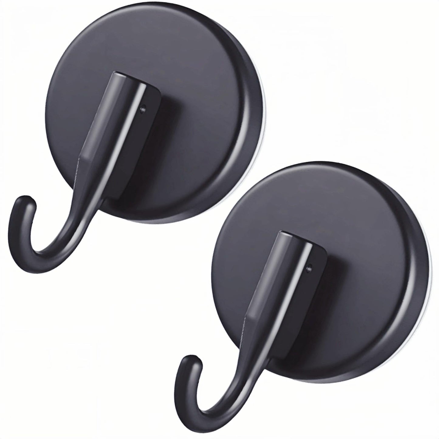 YVYAVGE Wreath Hanger Suction Hooks, 2 Pack Black Suction Cups for Glass Metal Tile, Clear Wall Hooks for Towels Wreaths Bathrobes Loofahs, Removable Hooks for Bathroom Kitchen Holiday Organization
