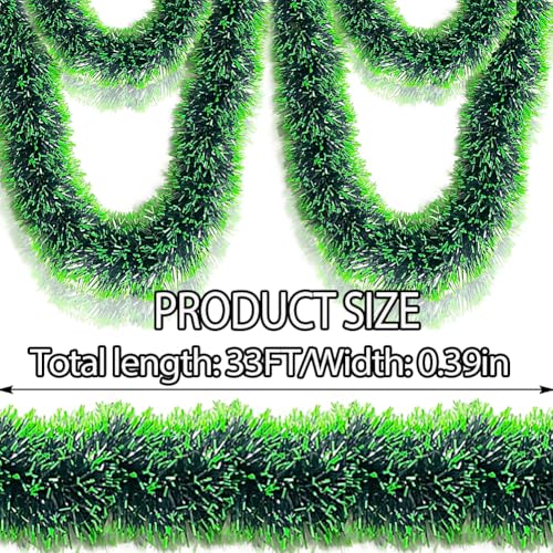 Hrnsnails Dark Green 33 Ft Metallic Tinsel Garland Christmas Decorations