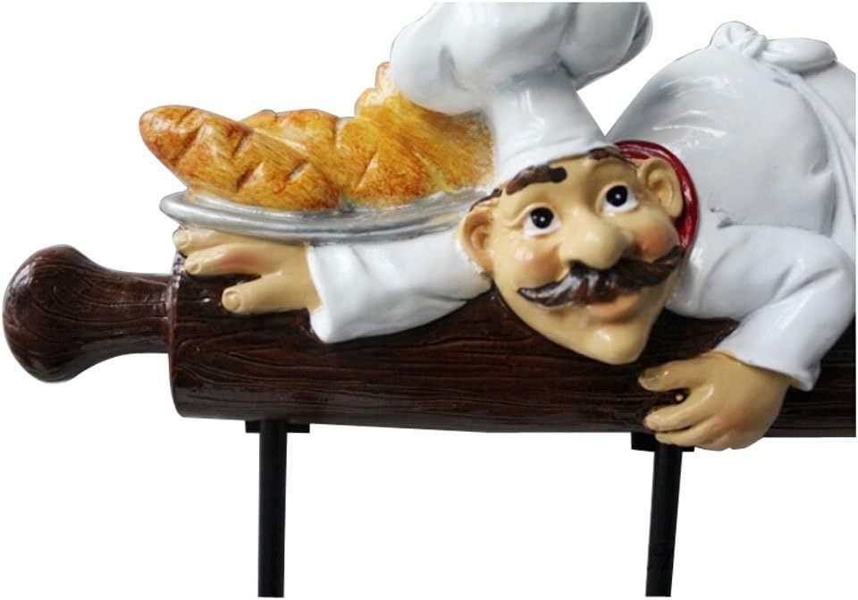 Fat Chef Figurine Wall Hooks - Cute Kitchen & Bakery Decor for Oven Gloves & Aprons
