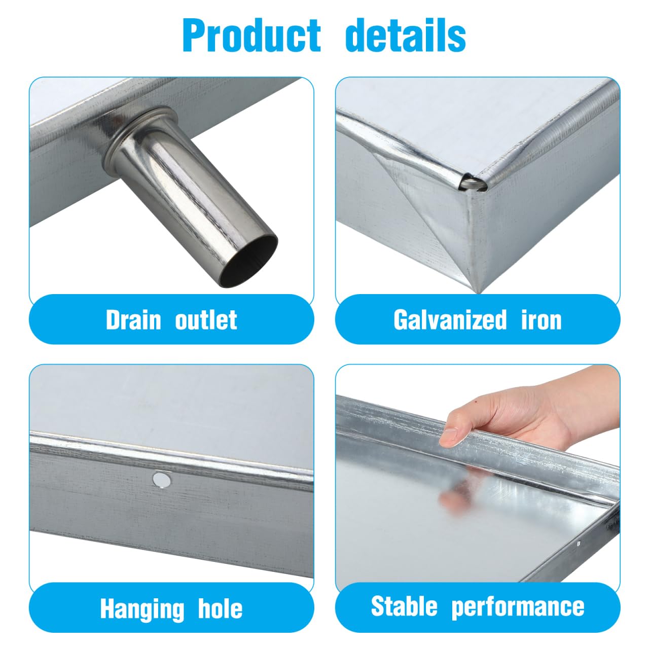 DOITOOL Air Conditioner Drip Pan, AC Drain Pan Air Conditioning Drainage Drip Tray Catch Pan Water Tray Accessories