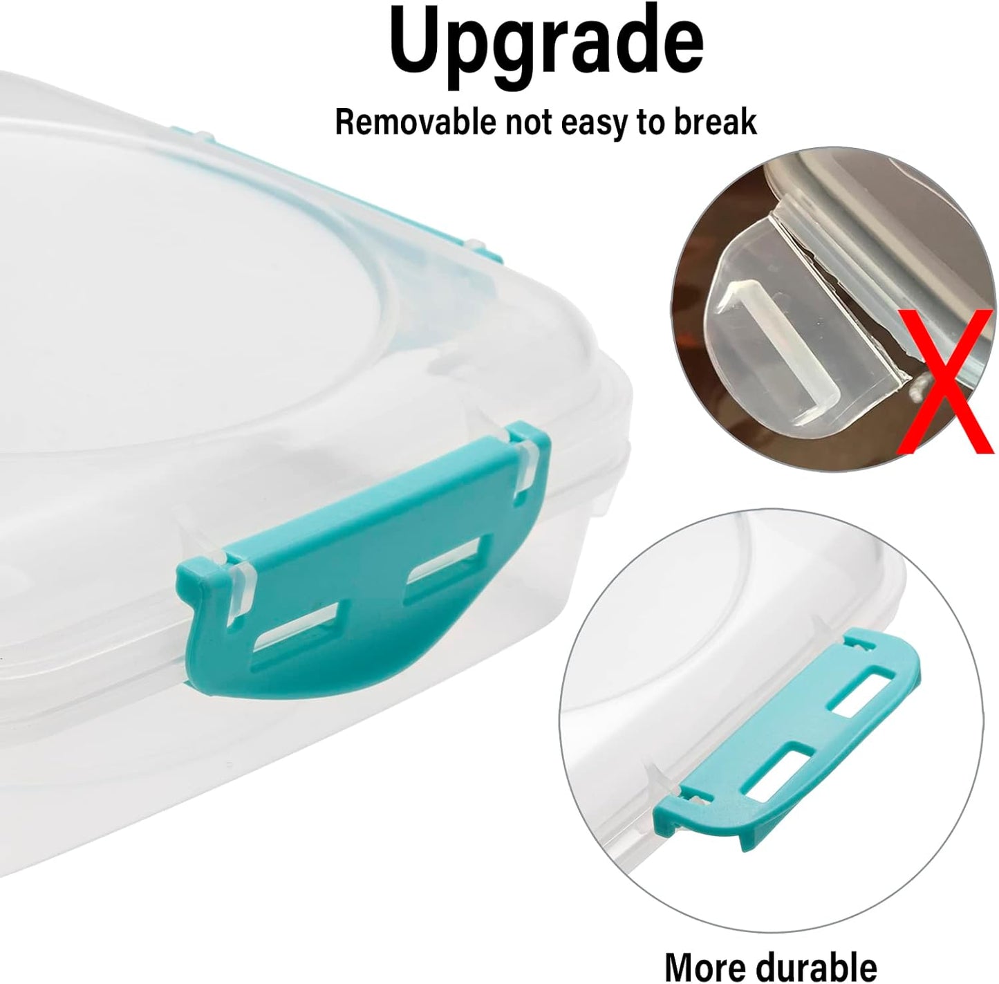 Skiennix 4 PCS Sandwich Containers - 100% Airtight, BPA-Free, Microwave & Dishwasher Safe | Upgraded Snaps, 2 Heightened & 2 Standard