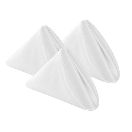 Bailarina Cloth Napkins Set of 120,17x17 inches Dinner Napkins Cloth Washable,Polyester Square Table Cloth Napkin Bulk with Hemmed Edges Ideal for Banquets, Parties and Weddings-White