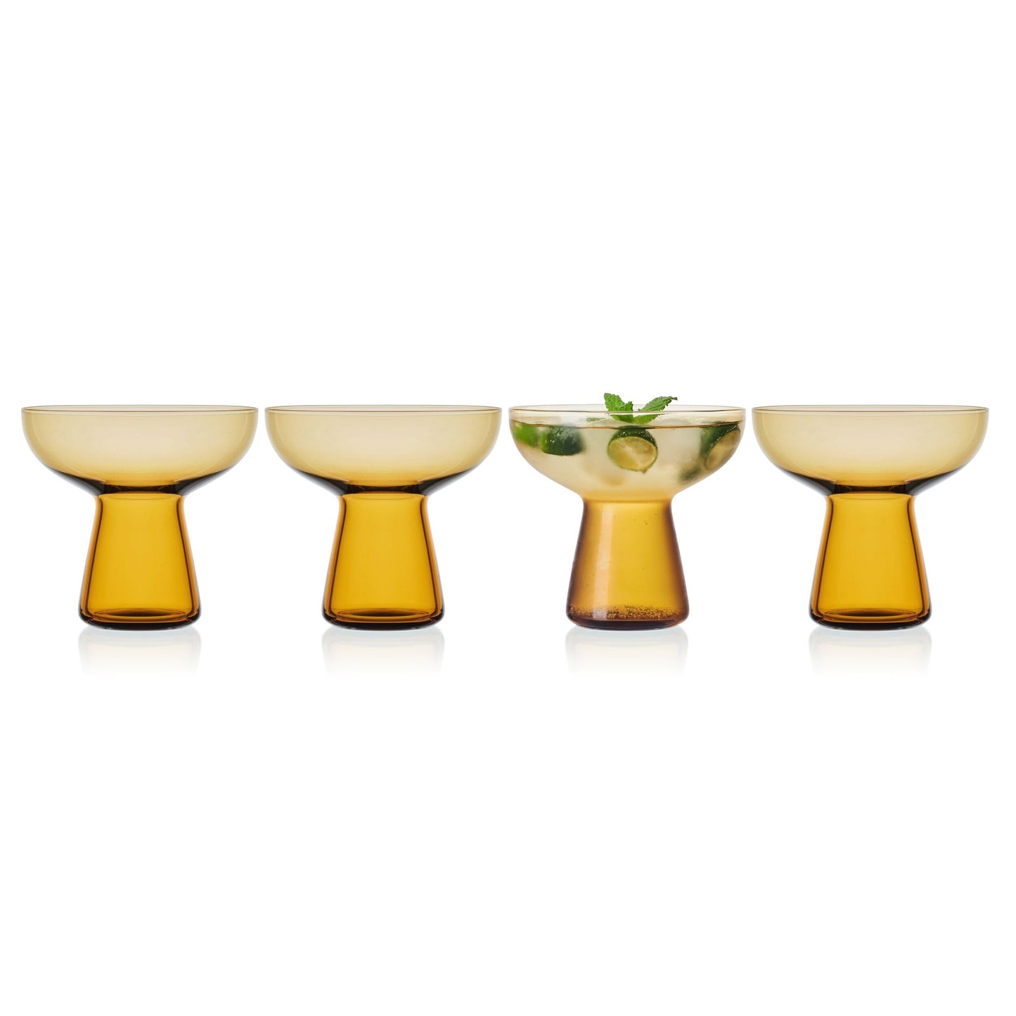 Mikasa Phoebe Margarita Cocktail Glass, Set of 4, Amber