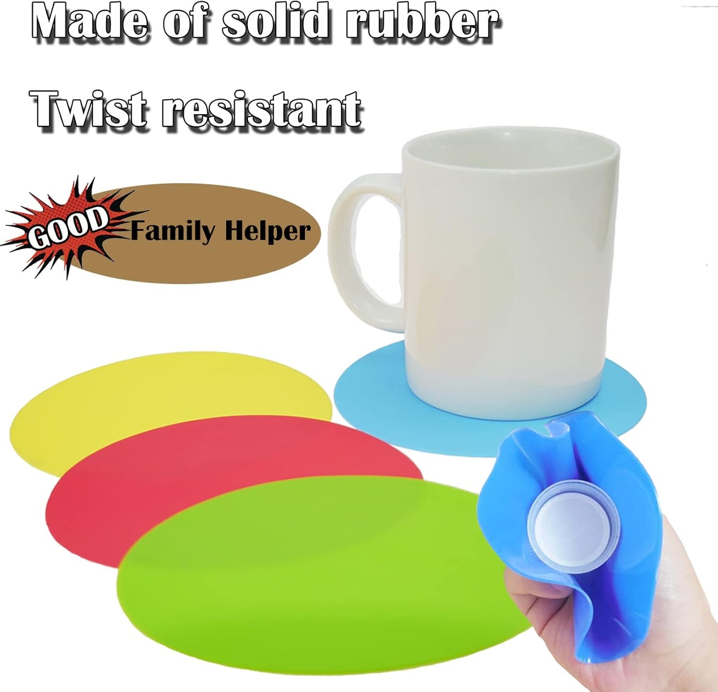 Rubber Jar Opener by Gripper Pad | Silicone Heat Insulation for Weak Hands | Round Design