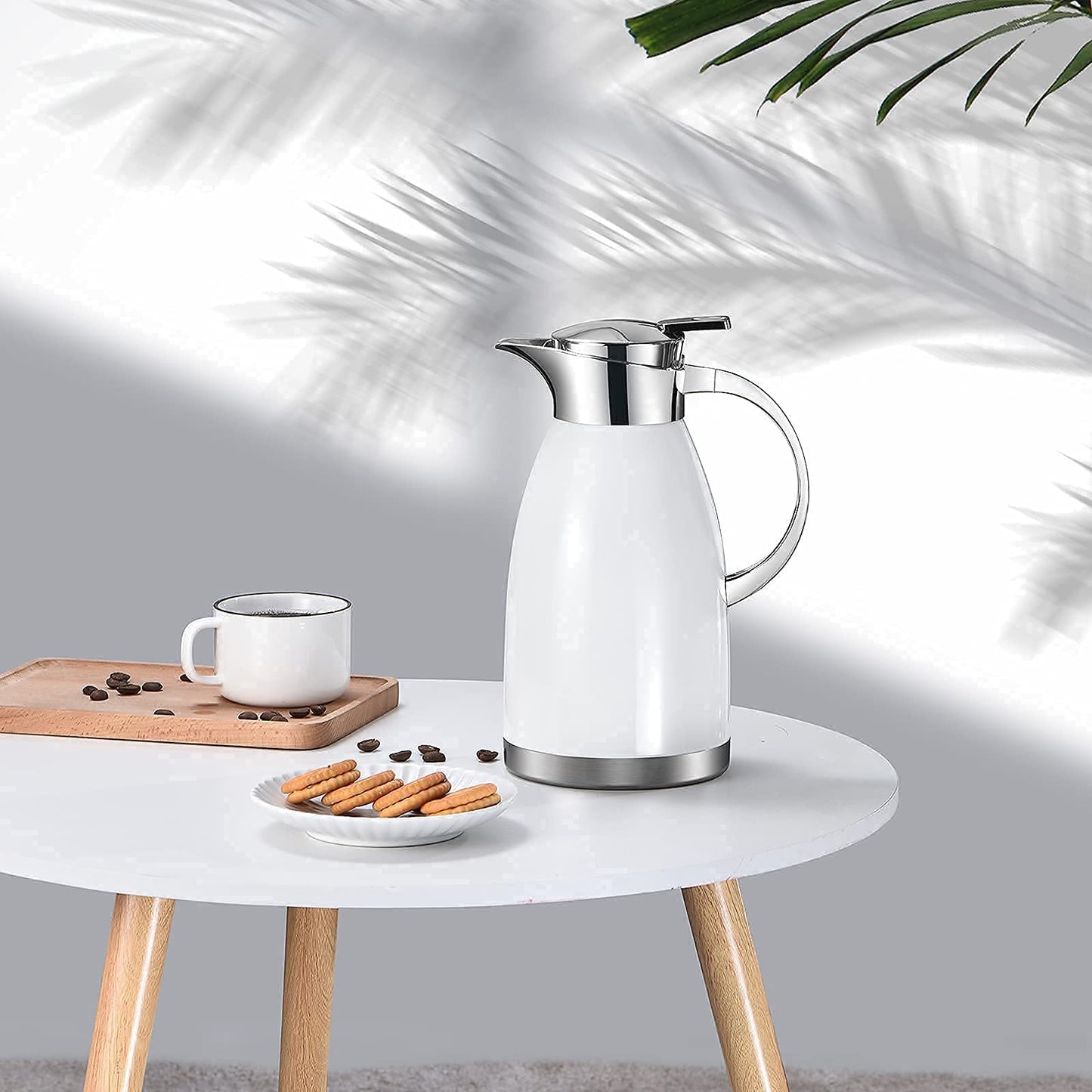 Haosens Thermal Coffee Carafe (64 Oz), 18/8 Stainless Steel Insulated Coffee Carafe - Elegant design, Double Walled Vacuum Flask for Tea, Water and Coffee