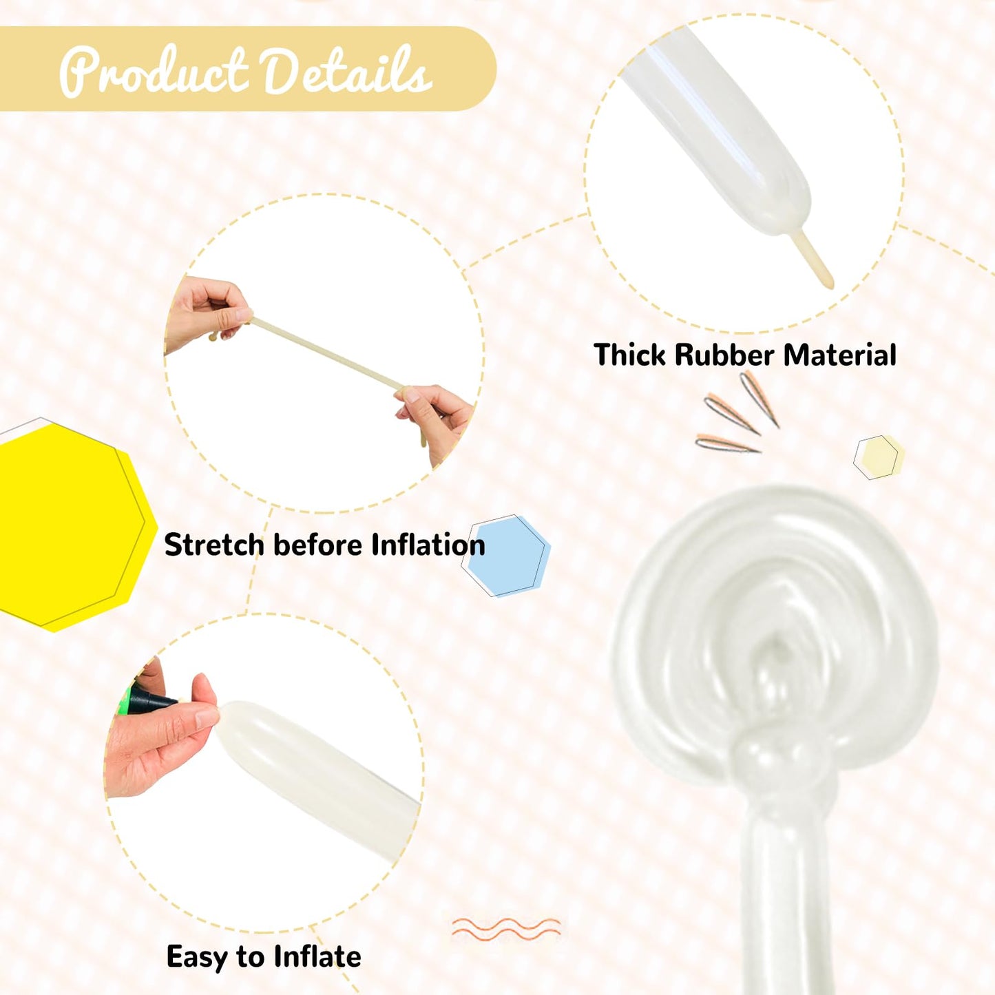 HYKJNBW 100Pcs Clear 260 Balloons, Long Balloon for Tying Balloon Arch, Long Skinny Clear Balloons for Twisting Ballons Animal balloons Birthday Party Wedding Festival Decorations