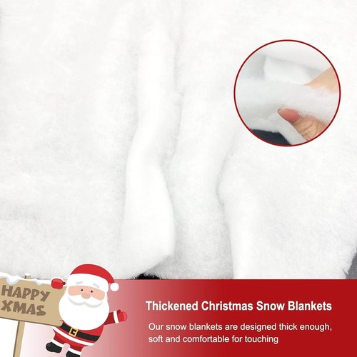 Christmas Snow Blanket - Fluffy Faux Snow Roll for Tree Base Cover | 4.9x1.3ft White Winter Decor
