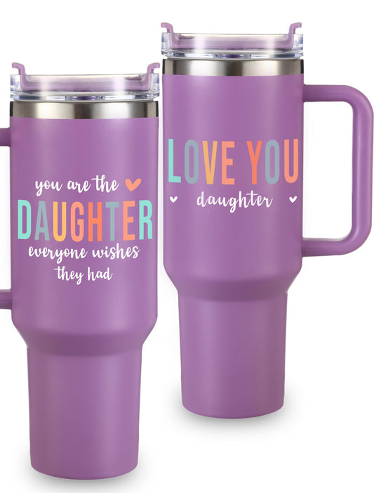 DISCONTINUED Daughter Tumbler 40oz, Daughter Thoughtful Presents From Mom and Dad, Unique and Sentimental Appreciation Gifts, Ideal Present Picks for Birthday, Mother's Day, Christmas, Gift Ready