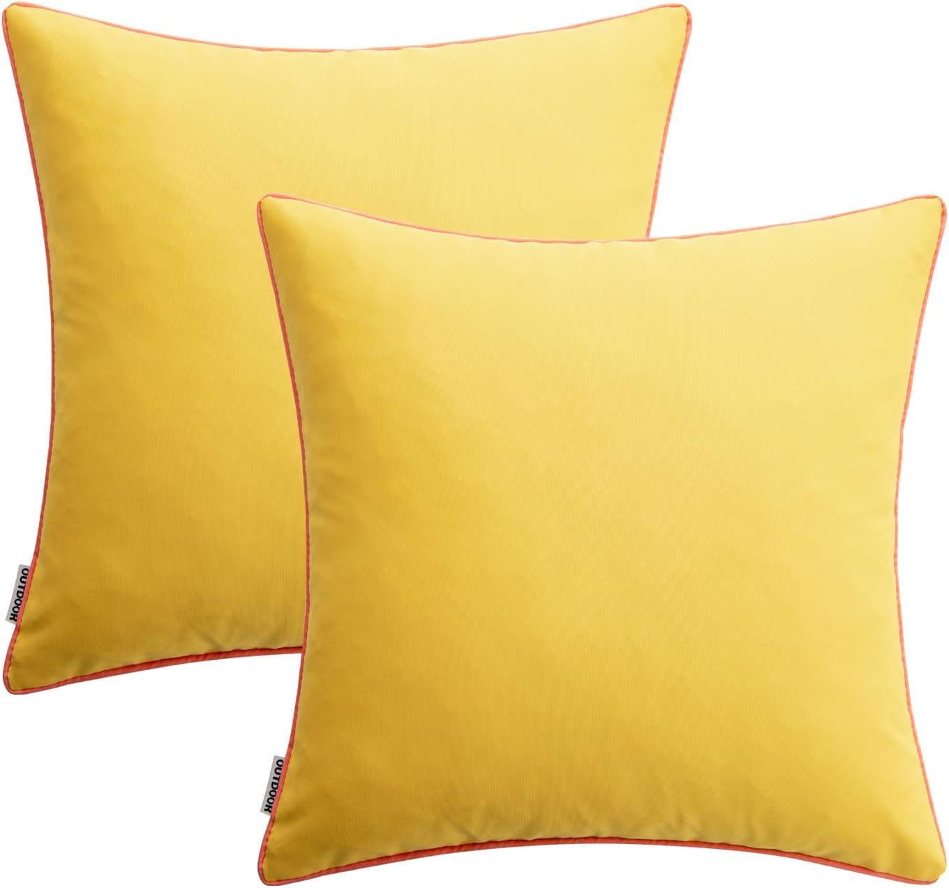 MIULEE Outdoor Waterproof Throw Pillow Covers - Decorative 18x18 Inch Yellow Cushion Cases for Patio & Garden