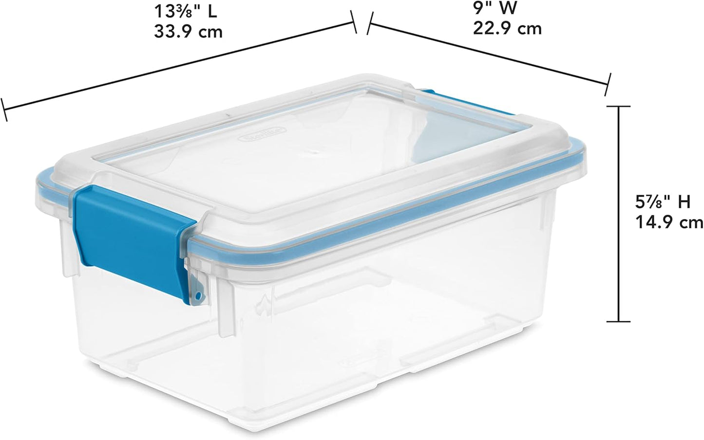 Sterilite 7.5 Qt Gasket Box - Stackable Storage Bin with Latching Lid | Clear Plastic Container, 6-Pack