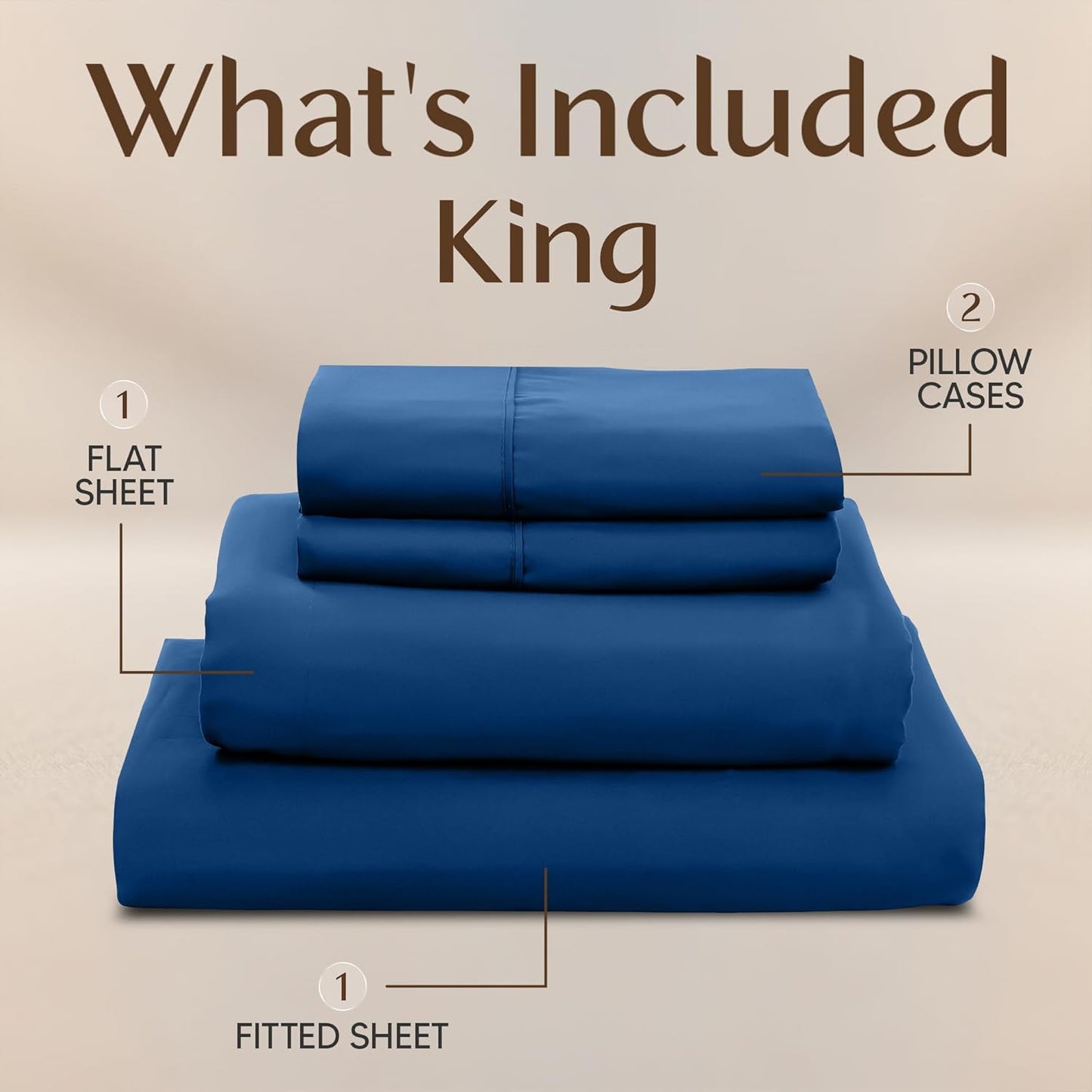 Utopia Bedding King Size Sheet Set - 4-Piece Soft Microfiber Bed Sheets | Oeko-Tex Certified (Dusk Blue)