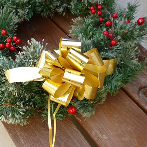 Christmas Gift Pull Bows Set of 9 - 5-inch Swirl & Stripe Holiday Decor, Variation: Christmas Prints 1