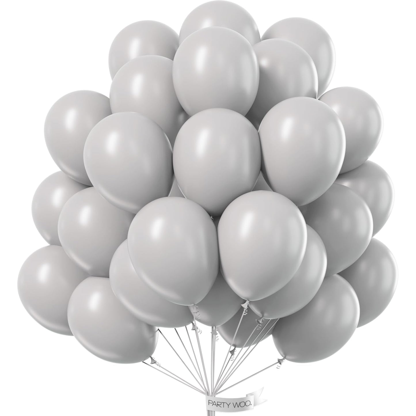 PartyWoo Gray Balloons 50pcs of 12 Inch Matte Gray Latex Helium Balloon for Baby Shower Graduation Wedding Anniversary Bachelorette Retirement Birthday Gender Reveal Party Decorations Gray-Y71